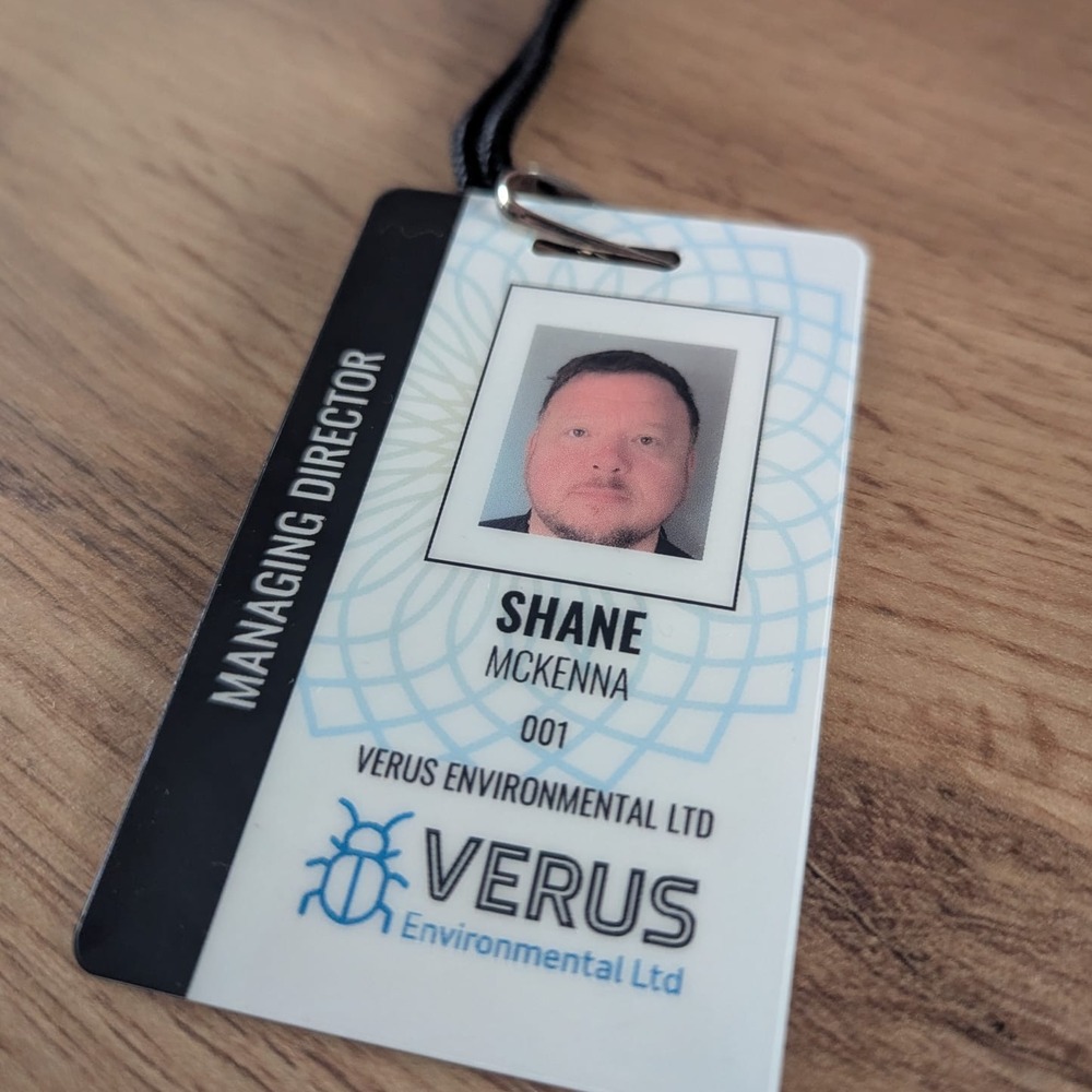 Image of the lanyard of the managing direct of Verus Environmental