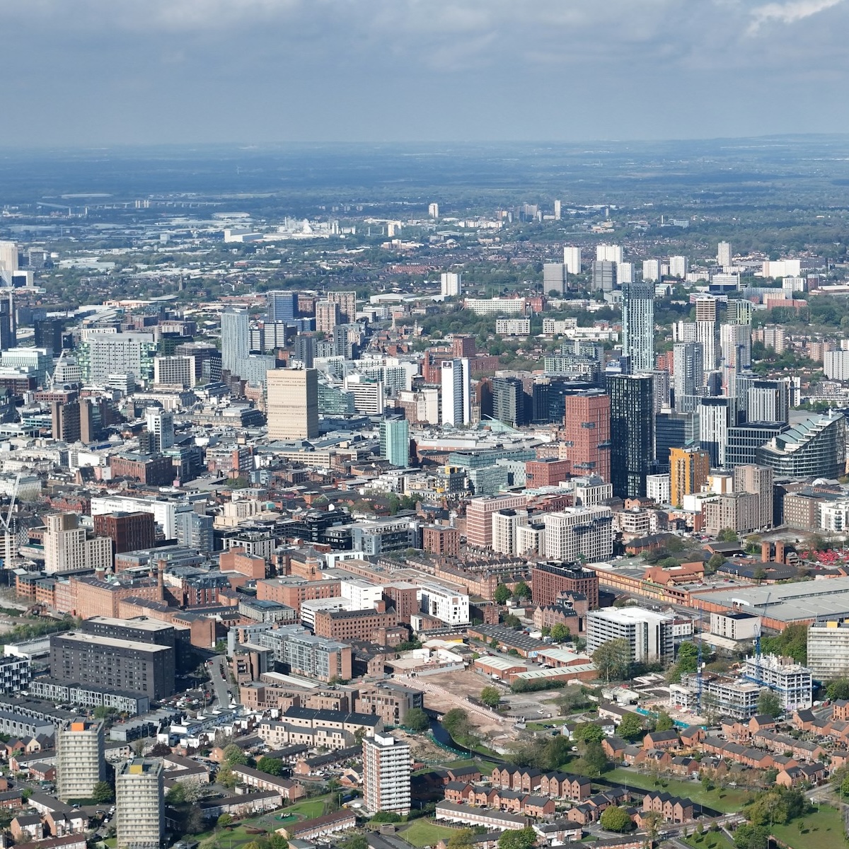 An aerial view of Manchester
